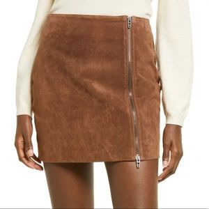 BLANKNYC Zip Suede Miniskirt